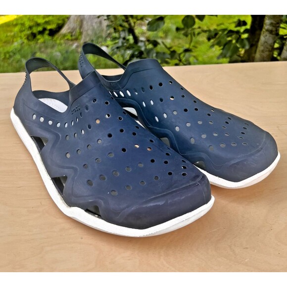 Crocs Mens SwiftWater Wave Sandals Iconic Comfort Blue/Pearl